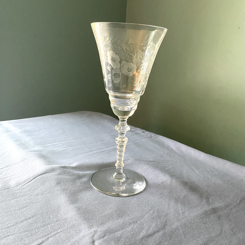 Vintage Crystal Water Goblet Cranston by Libbey Rock Sharpe